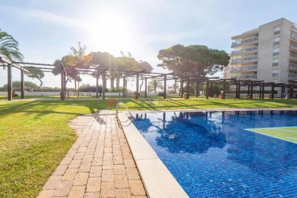 Unique Apartment With Direct Sea View Along The Beach In S'Abanell Central Park Blanes