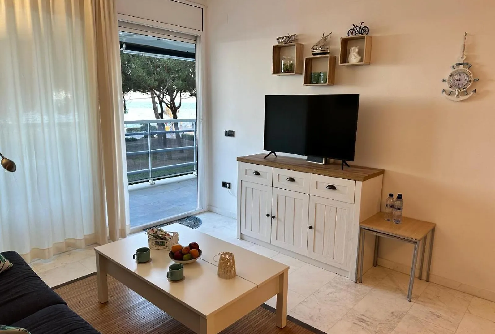Unique Apartment With Direct Sea View Along The Beach In S'Abanell Central Park Blanes Spain